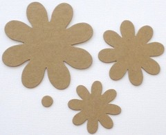 {3 Sets} *DAISY NESTiNG FLOWERS* Raw Chipboard Die Cuts
