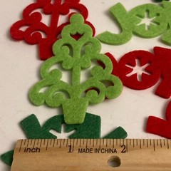 Dimensions Red Green Christmas Tree Joy Scrapbook Cards Embellishments 60ct