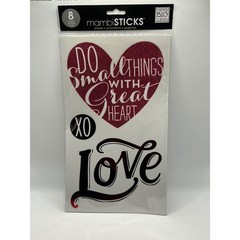me & my BIG ideas mambiSTICKS Love Heart Stickers 8 Sheets Glitter Foil STL-42