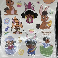 Black Paper Party Easter Stickers 24 Sheets Bunny Kids Bundle 3 Packs + Notebook