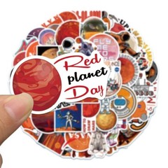 50pcs NASA MARS Stickers, Perseverance Mars Rover, Occupy Mars, Waterproof, 144