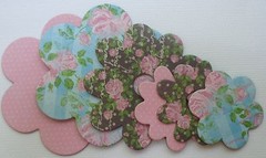 (12) SHABBY FLORALS – Flower Chipboard Embellishments Die Cut