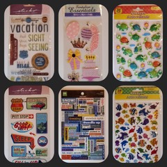 Lot of 6 Sticker Pks: Sandylion + Sticko & More – New/Sealed. Road Trip, B-day.