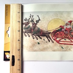American Traditional Design Rub Ons Transfers Santa Sleigh Reindeer