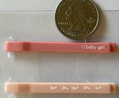 BABY GIRL ”I kan dee” BOBBY PIN Embellishments(4pc)Pebbles •Little one•Kid•Clips