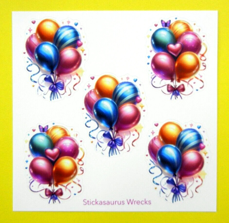 Confetti Party Balloons Stickers Sheet