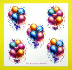 Confetti Party Balloons Stickers Sheet