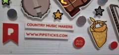 Pipsticks Stickers Sheet 4 X 4 «Country Music Makers» Aug 2022, Reprinted