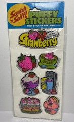 Vtg Puffy Scratch & Sniff Scented Sticker Pack Gordy International Grape Orange