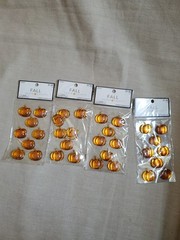 Pumpkin Gemstone Stickers 8pc 4X Bling Embellishments Fall Paper Crafts