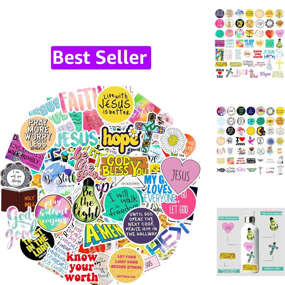 220Pcs Inspirational Christian Stickers Bulk, Vinly Waterproof Bible Verse Je…