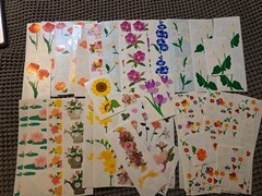 Vintage Mrs. Grossman Floral Flower Sticker Sheets Lot – Tulips Lillies Pansies