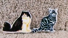 1983 Imperial Kittens Cats Eighteen Used Puffy Stickers Orange & Black Tabby