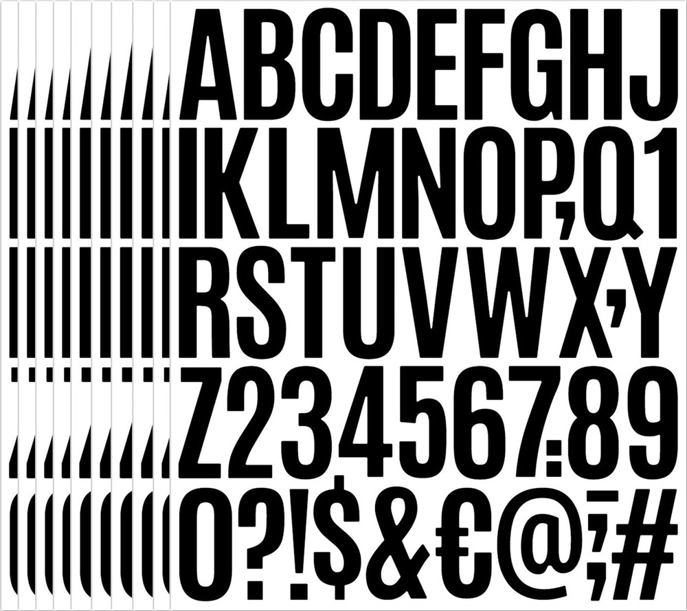 500Pcs Alphabet Stickers Letters for Poster Board10 Sheets – 2 2 inch, Black