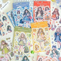 Kawaii Lolita Girls Paper Stickers Journal Planner Diary Decorative Crafts Kids
