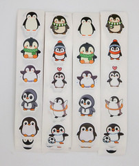 30 Black & White Penguin Stickers/Scrapbooking/Planners/Crafts/Journals/1 inch