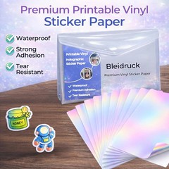20 Sheets Holographic Sticker Paper 8.5×11 inch Printable Waterproof Stickers Ra