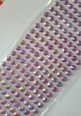 CraftbuddyUS 240 pcs x 8 mm Self Adhesiv Faceted Round Gems,Color- AB LILAC