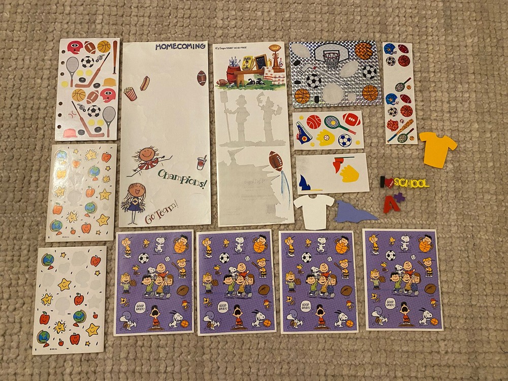 Scrapbooking Supplies Lot – School/Sports Theme