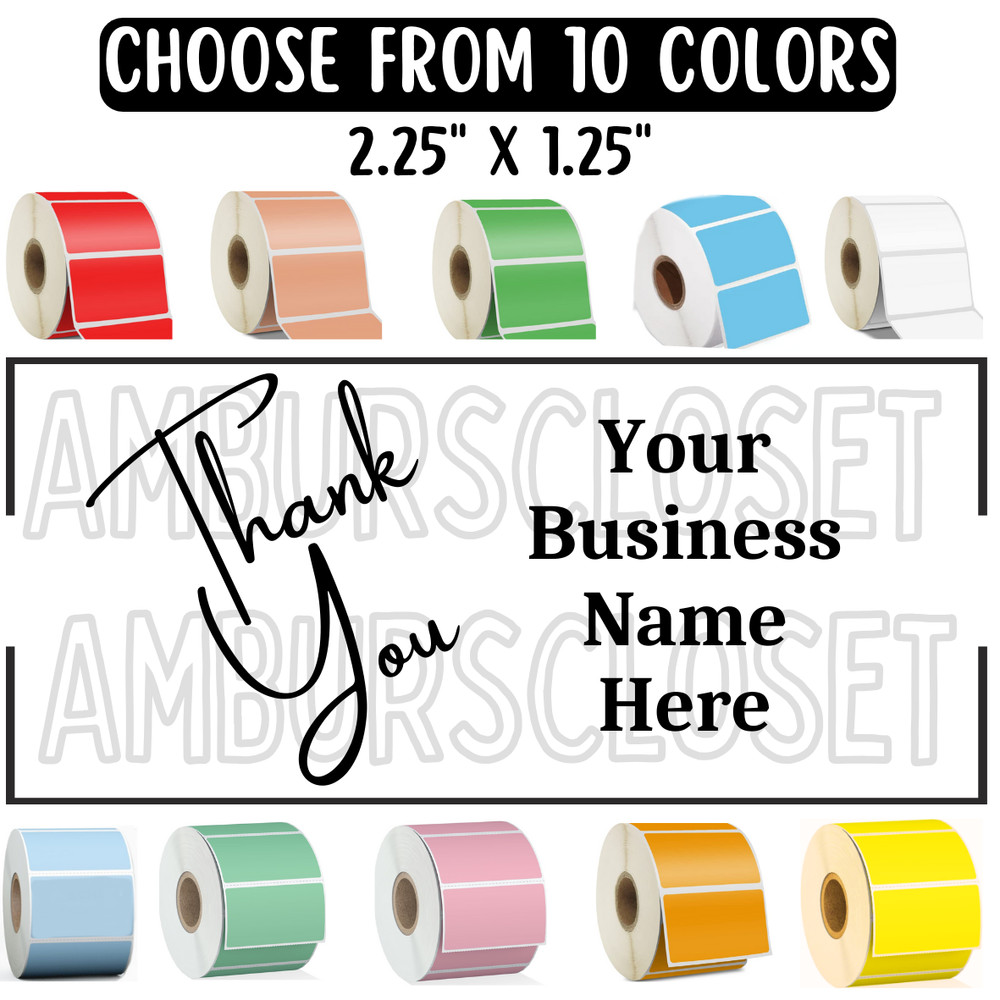 50 Custom Thank You WATERPROOF 2.25″ W/ BUSINESS NAME STICKERS LABELS SEALS