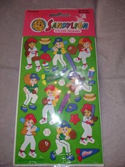 Sandylion Sticker Girls Baseball Sports Sticker Sheets Vintage Sports Base ball