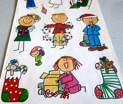 Vintage 1999 MAMBI Christmas Kids Clear Stickers Angel Santa 12″ Scrapbook NOS