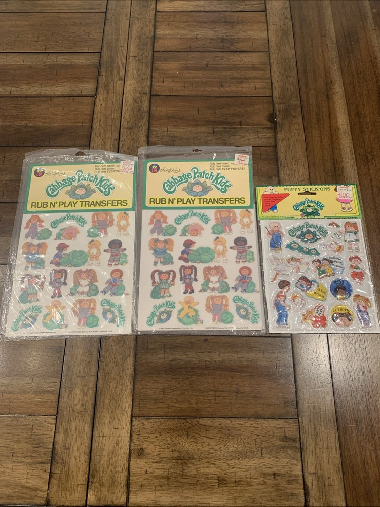Colorforms Cabbage Patch Kids Rub N’ Play Transfers and Puffy Stick-Ons – 1983