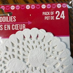White Heart Doilies Paper Romance Valentine Day Ephemera 24 Pack Crafts u Junk