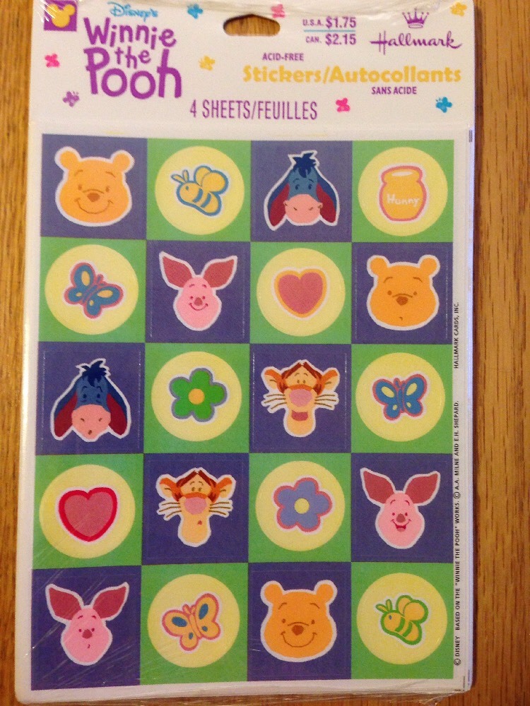 Hallmark Stickers Winnie the Pooh Piglet Eeyore Tigger NIP Scrapbook Kids – Cute