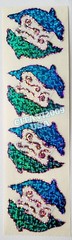HAMBLY STUDIOS PRISMATIC BLUE TEAL DOLPHINS OCEAN VINTAGE RARE RETIRED