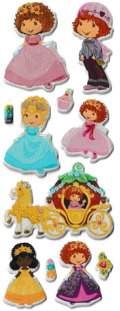 STRAWBERRY SHORTCAKE 🍓👧 #249 3D puffy Stickers cat kitten balloon