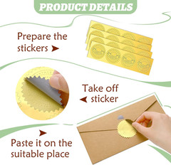 360 Pcs Gold Foil Embossed Certificate Seals 2″ Round You Make a Difference Self