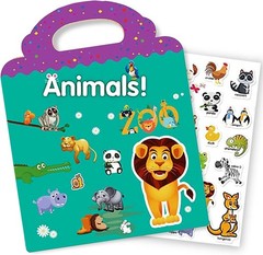 Reusable Sticker Book for Kids, Animal Stickers Educational Learning Toys Travel