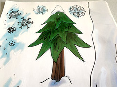Vintage 1998 Snowbank Border Pine Tree sSticker Memories Etc Christmas Scrapbook