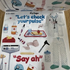 Vintage NRN Designs Doctor Visit Sticker ROLL Check Up Medical Stickers