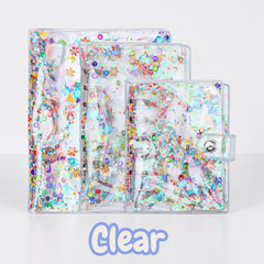 A6 Sticker Book Binder 6 Ring Reusable Pages 20 Sheets Glitter Sequin Japan NEW