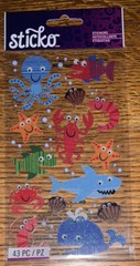 Sticko JOLEES Velum Fish Lobster Crab Shrimp Shark Whale Octopus Clams Sea Ocean
