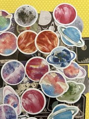 HUGE Lot of 90 Planets Stars Constellation Stickers Scrapbook Collage Paper