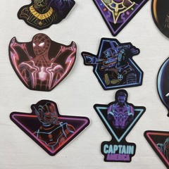 Marvel Superhero Stickers Neon BLK Avengers DC Spiderman Decal Pack Lot 35pc New