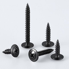 (100 pcs)#8×2″ Black Truss Head Wood Screws Quick Metal Self Tapping Zinc O