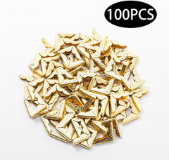 100Pcs 20Mm / 3/4″ Gold Metal Book Corner Protectors, Vintage Photo Corner Prote