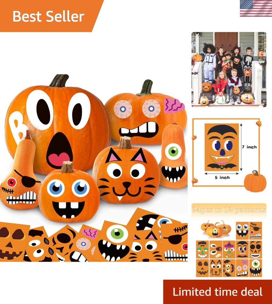 Revolutionary Pumpkin Stickers – 24 Sheets for Easy & Fun Halloween Crafts