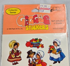 Paper Art Giggle Thanksgiving Stickers 1984 4 Sheets of 12 Stickers Sealed