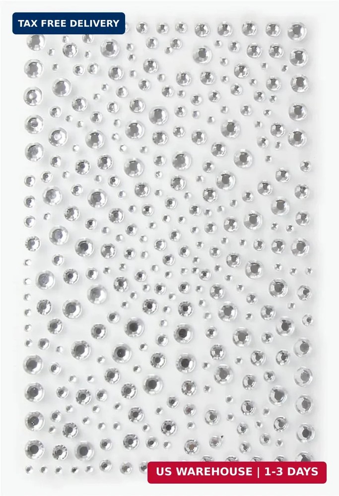 KIMOBER 325pcs Clear Rhinestone Stickers,Self Adhesive Bling Gems