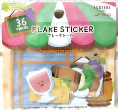 LOUJENE Tokyo Pub Flake Sticker 36 Bar Restaurant Food Pizza Meal Kid 2023 JAPAN