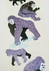 HAMBLY STUDIOS STICKERS PRISMATIC / GLITTER * GORILLAS * PRIMATE RARE VINTAGE