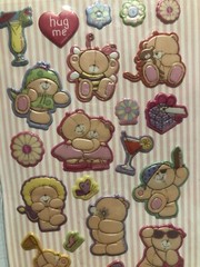 Forever Friends Bear Costume Party Puffy Sticker Sheet Scrapbook Diary Rare Htf