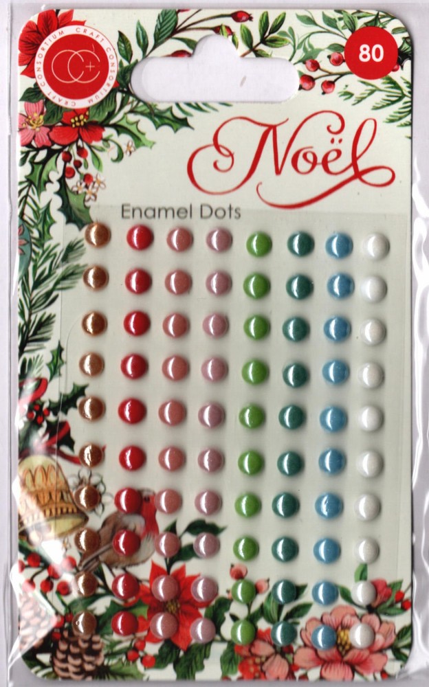 Craft Consortium NOEL ENAMEL DOTS (80PC) scrapbooking