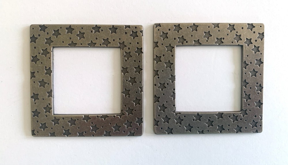 Lot of 2 Making Memories STARS SQUARE CHARMED FRAMES 2-1/4″ X 2-1/4″