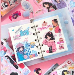 Japanese Retro Sticker Book, Anime Girl Theme – 650+ Cute Old Showa Style Comic